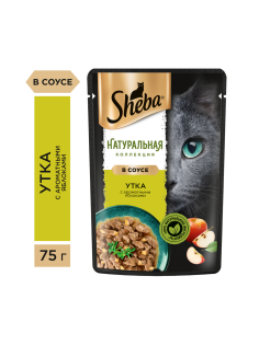 Корм влажный Sheba для кошек утка с яблоками, 75г