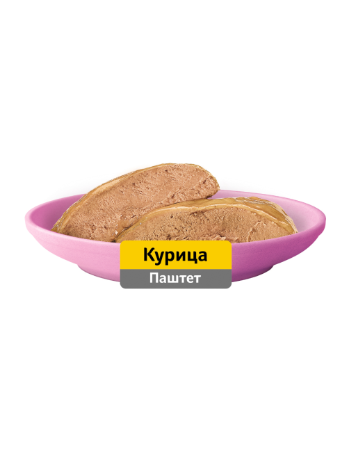 Корм влажный Whiskas паштет для котят до 12 месяцев с курицей, 75г