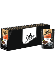Корм влажный Sheba для кошек Ломтики в соусе с телятиной и языком, 75г x 28 шт