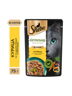 Корм влажный Sheba Nature's Collection для кошек с курицей и паприкой, 75г