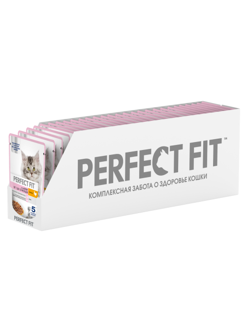 Корм влажный Perfect Fit для котят курица, 75г x 28 шт