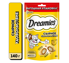 Лакомство Dreamies Лакомые подушечки для взрослых кошек с сыром, 140г