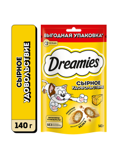 Лакомство Dreamies Лакомые подушечки для взрослых кошек с сыром, 140г