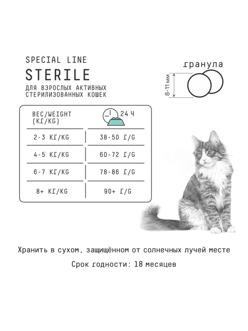 Корм сухой Ajo Sterile для кошек индейка-утка, 400г