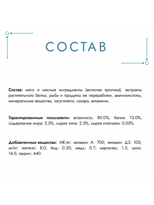 Корм влажный Гурмэ Перл Нежное филе для кошек со вкусом кролика в соусе, 75г