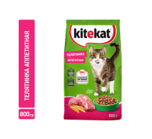 Корм сухой Kitekat Телятинка аппетитная для взрослых кошек, 800г