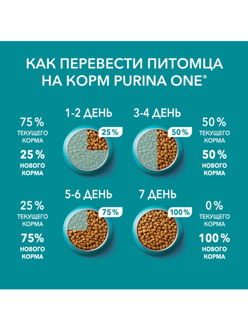 Корм сухой Purina One для взрослых кошек для здоровья кожи и шерсти с курицей и цельными злаками, 750г x 8 шт
