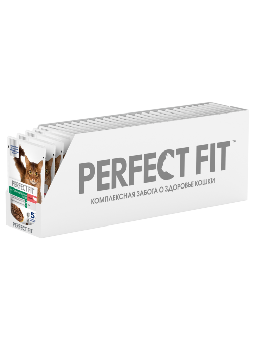 Корм влажный Perfect Fit для стерилизованных кошек говядина, 75г x 28 шт