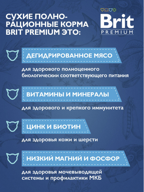 Корм сухой Brit для котят курица-лосось, 800г