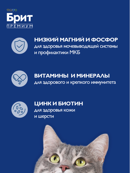 Корм сухой Брит для стерилизованных кошек курица, 800г