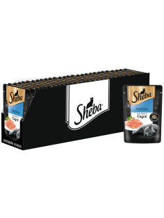 Корм влажный Sheba для кошек Ломтики в соусе с лососем, 75г x 28 шт