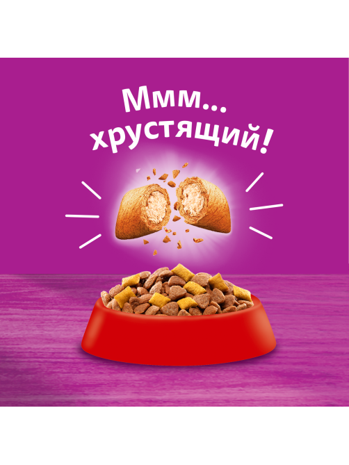Корм сухой Whiskas Вкусные подушечки для стерилизованных кошек с говядиной, 350г