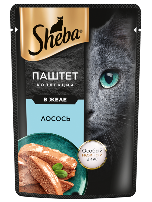 Корм влажный Sheba для взрослых кошек паштет-лосось, 75г