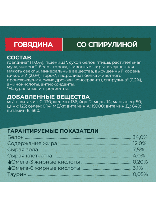 Корм сухой Purina One Природа Здоровья для стерилизованных кошек и кастрированных котов с говядиной, 680г