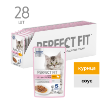 Корм влажный Perfect Fit для котят курица, 75г x 28 шт