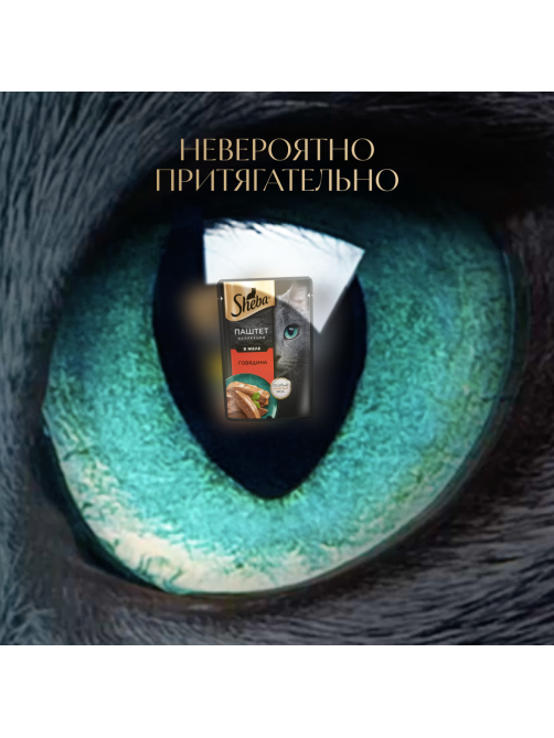 Корм влажный Sheba для кошек Нежный паштет в желе с говядиной, 75г