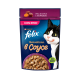 Корм влажный Felix Sensations для взрослых кошек с уткой в соусе с морковью, 75г x 26 шт