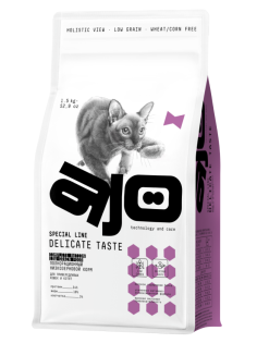 Корм сухой Ajo Delicate Taste для кошек и котят индейка, 1.5кг