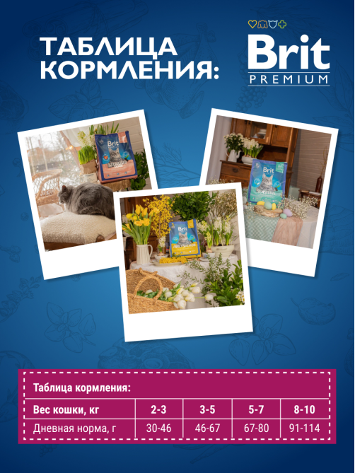 Корм сухой Brit для кошек курица, 2кг