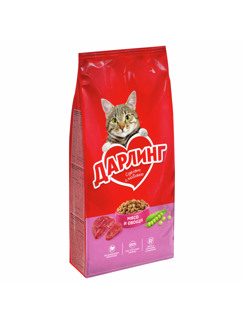 Корм сухой Дарлинг для кошек с мясом и овощами, 15кг