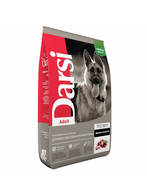 Сухой корм Darsi Adult для собак крупных пород с мясным ассорти, 10кг