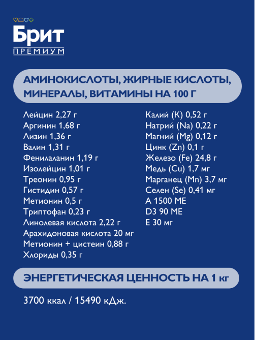 Корм сухой Brit Premium для взрослых собак крупных пород курица, 8кг