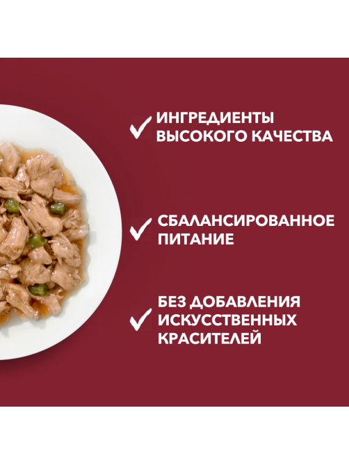 Корм влажный Purina One Мини для взрослых собак мелких пород с низкой активностью с индейкой и морковью в подливе, 85г