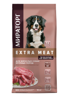 Корм сухой Мираторг Extra Meat с говядиной Black Angus для собак крупных пород, 10кг