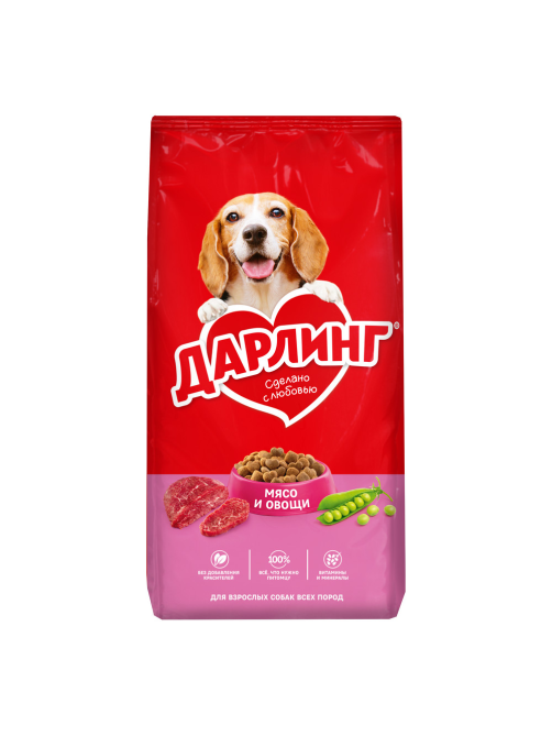 Корм сухой Дарлинг для собак с мясом и овощами, 15кг