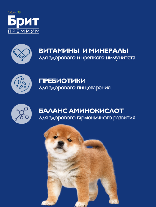 Корм сухой Брит для молодых собак крупных пород, 15кг