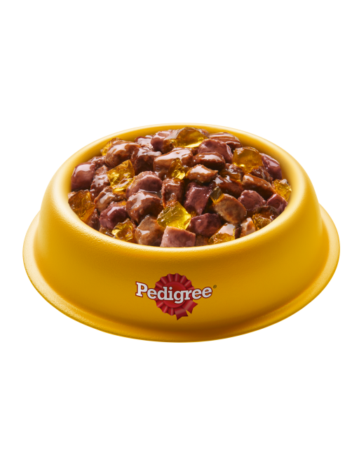 Корм влажный Pedigree желе для собак с телятиной и печенью, 85г x 28 шт