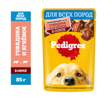 Корм влажный Pedigree соус для собак с говядиной и ягненком, 85г