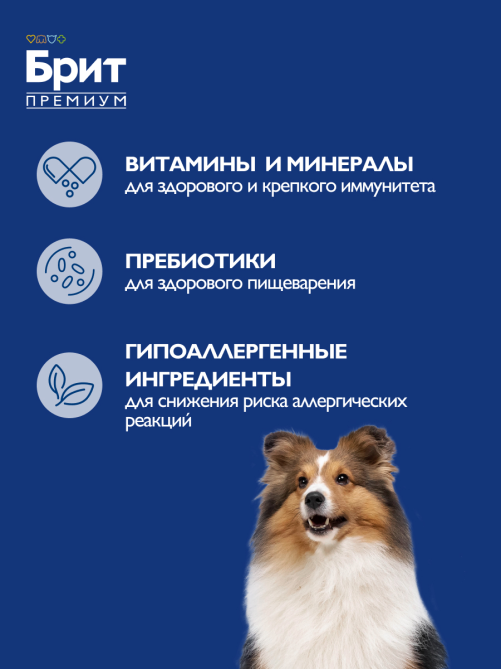 Корм сухой Брит для собак всех пород с ягненком и рисом, 3кг