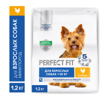 Корм сухой Perfect Fit для собак мелких и миниатюрных пород старше 1 года курица, 1.2кг