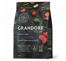 Корм сухой Grandorf Fresh для взрослых собак средних и крупных пород с ягненком и бататом, 3кг
