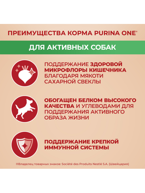 Корм сухой Purina One Мини для собак мелких пород с курицей и рисом 1.5кг