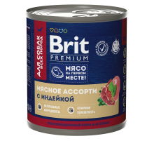 Корм влажный Brit для собак индейка, 750г