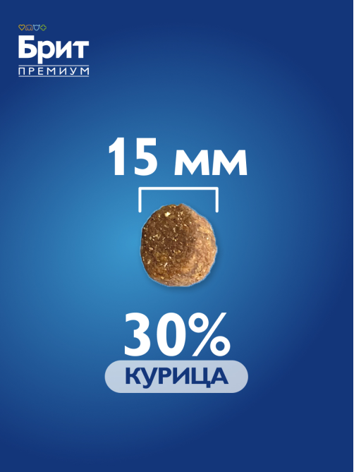 Корм сухой Брит Premium Adult Medium для взрослых собак средних пород с курицей, 15кг