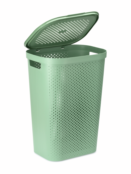 Корзина для белья Curver Infinity зеленая 60л 43.7 x 35.1 x 60.2см