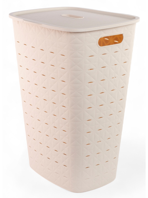 Корзина для белья Curver Softex кремовая 56л, 43.5 x 33.5 x 60см