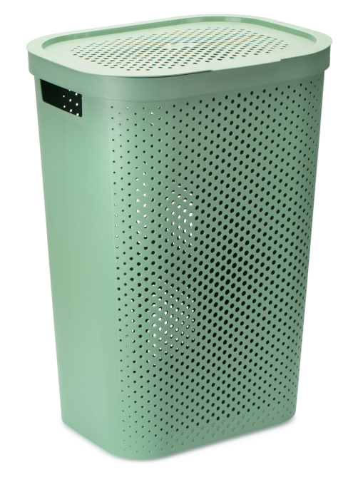 Корзина для белья Curver Infinity зеленая 60л 43.7 x 35.1 x 60.2см