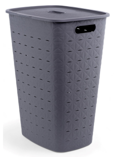 Корзина для белья Curver Softex темно-серая 56л, 43.5 x 33.5 x 60см