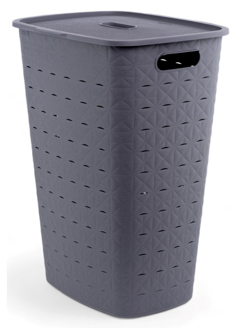 Корзина для белья Curver Softex темно-серая 56л, 43.5 x 33.5 x 60см