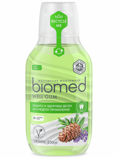 Ополаскиватель для полости рта Biomed Well Gum Травы и кедр, 250мл