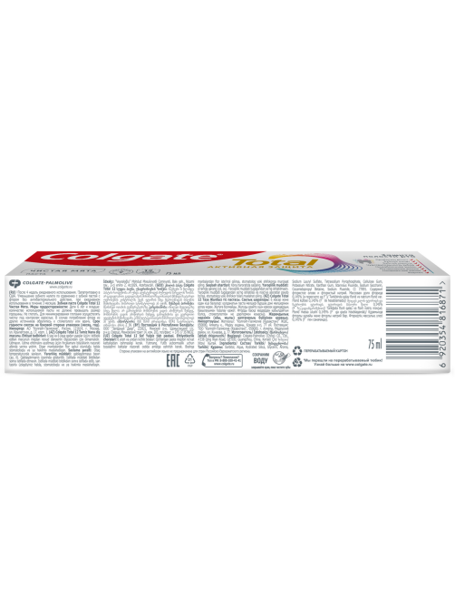 Зубная паста Colgate Total 12 Чистая мята с цинком и аргинином для комплексной антибактериальной защиты, 75мл