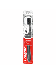 Зубная щетка Colgate 360 Древесный уголь многофункциональная средней жесткости, фуксия