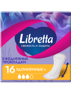 Ежедневные прокладки Libretta Свежесть и защита Удлиненные+, 16шт