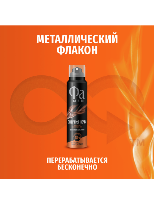 Дезодорант-спрей Фа Men Энергия ночи Притягательный аромат, 150мл