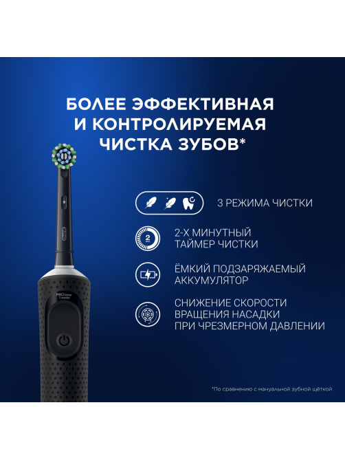 Электрическая зубная щетка Oral-B Vitality Pro черная + дополнительные ручки, 2шт
