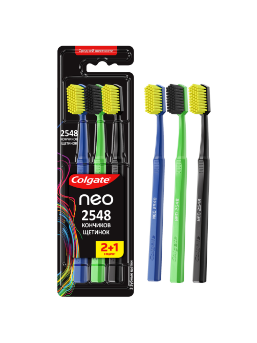 Зубная щетка Colgate Neo средняя, 2+1шт